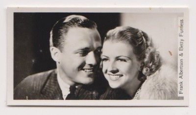 Frank Albertson & Betty Furness 1937 John Sinclair Film Stars Tobacco Card #84