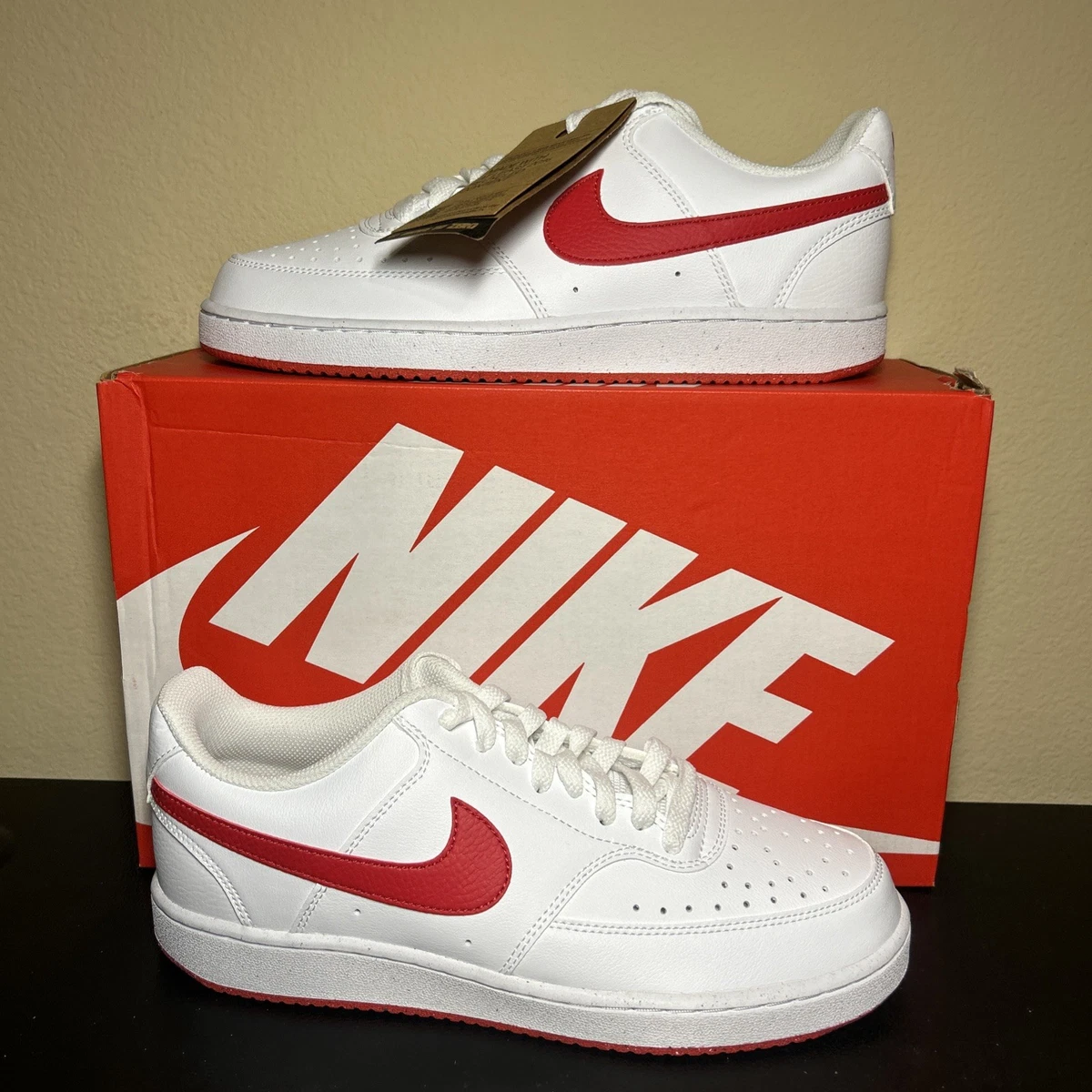 Nike Court Vision Low White University Red | eBay