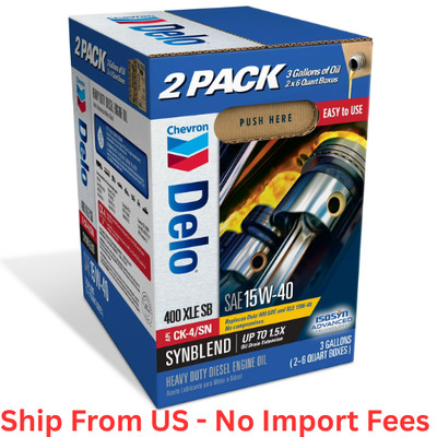 DELO XLE SB Synthetic Blend Diesel Motor Oil SAE 15W-40 3 Gallon Smart Change