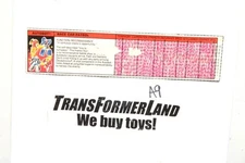 Race Car Patrol Tech Specs Micromasters 1989 Vintage Hasbro G1 Transformers