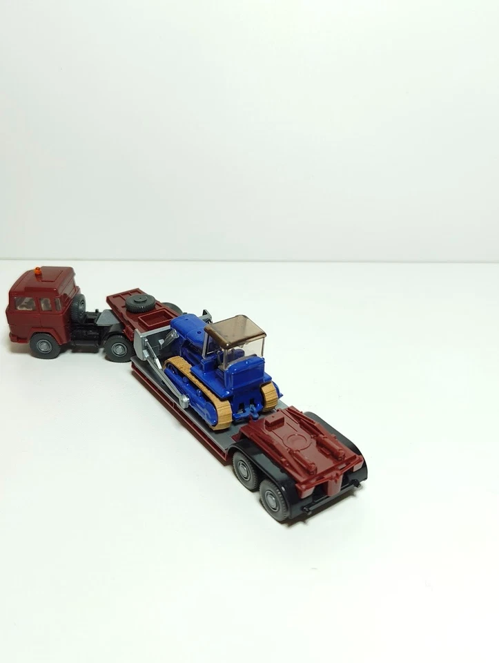 Wiking Magirus Tieflader Schwerlasttransporter mit Planierraupe 1:87 H0 - Bild 3 von 4