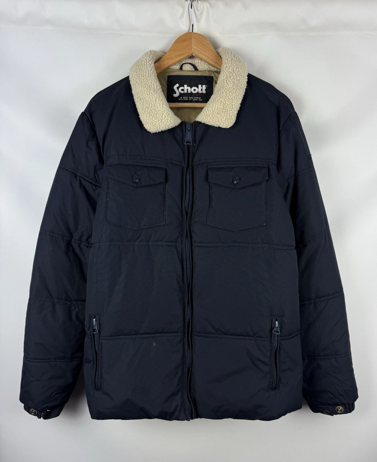 Schott NYC Men’s Down Puffer Jacket Size XL USA