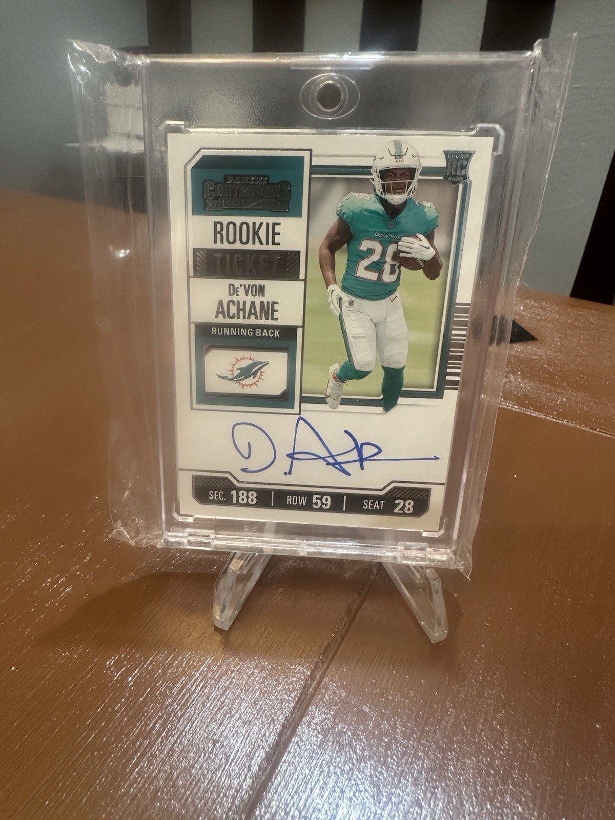 2023 Panini Contenders - Rookie Ticket RPS Autographs De'Von Achane Rookie Card