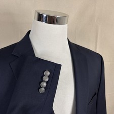 Michael Kors 48L Blazer Wool Blend Navy Blue Silver Two Button Lined Vented