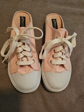 VTG 90S Y2K WOMENS 10 PINK BLUE ASPHALT PLATFORM LACED Slide On SNEAKER SHOES