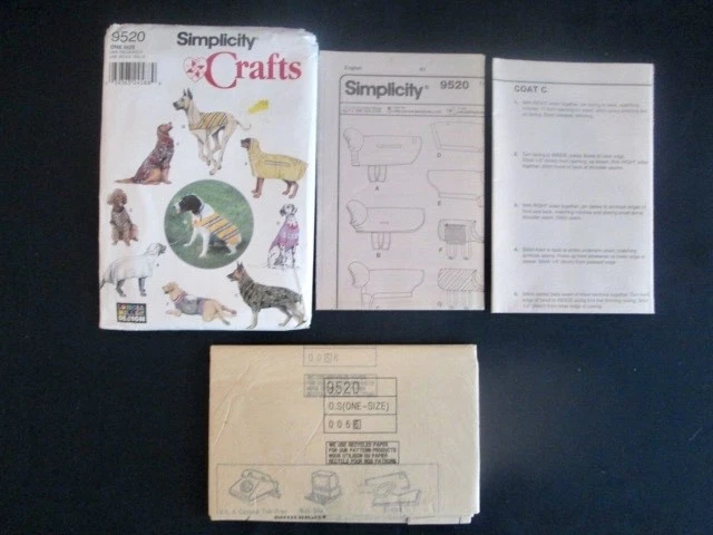 SIMPLICITY CRAFTS "LARGE SIZE DOG CLOTHES" PATTERN- NEW UNUSED - Image 3 of 4