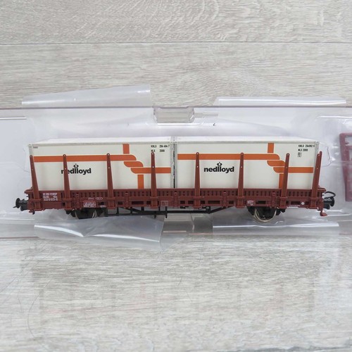 ROCO 76962 - unbenutzt - H0 - NS - Rungenwagen mit Container - OVP - #BQ20369 | Condition: Gebraucht