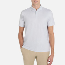 Hickey Freeman Men  s Short Sleeve Polo Shirt, Gray, Large