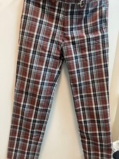 HERMES Checkered casual pants red black white F/S from Japan