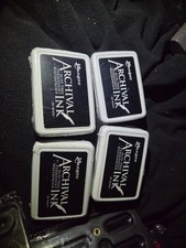 4 pack Ranger Archival Ink JET BLACK Permanent Ink Stamp Pad 0 Standard Size