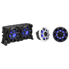 Kicker Marine 51MSC65 Premium 6.5"  51MWLE104 10" Loaded Enclosure, LED Mari...