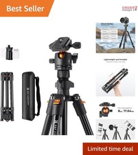 64 Inch Tripod Aluminum Travel Lightweight Camera Stand with 360 Ball Head