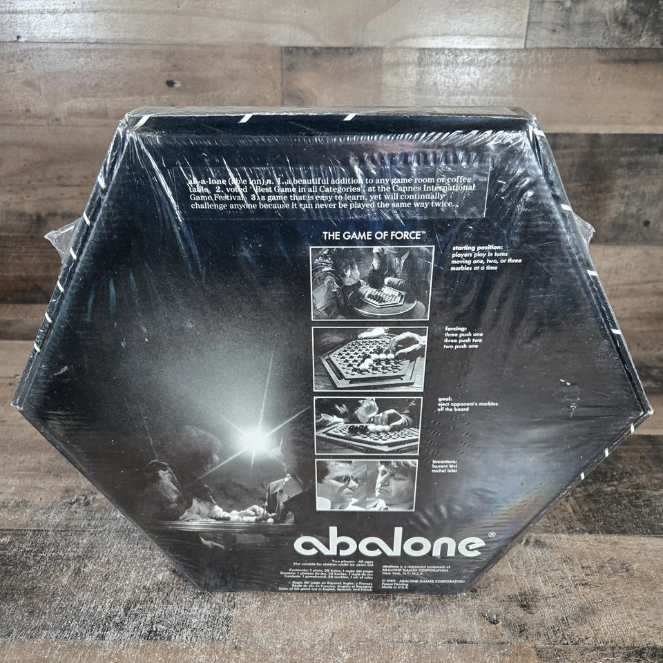 VINTAGE Abalone Game COMPLETE 1989 Strategy Marbles Black White New - Image 4 of 4