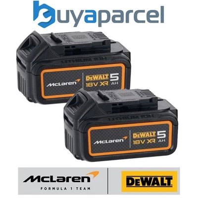 DeWalt McLaren F1 DCB184 18v 5.0Ah Li-Ion Battery XR Range Lithium DCB184M X 2
