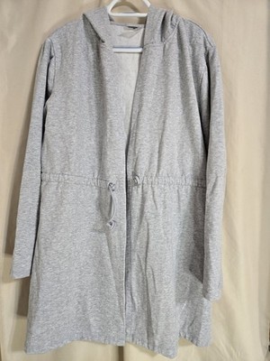 Lightweight ''Athleisure'' Casual Longline Hoodie By Traj3ctory Size Large Gray...