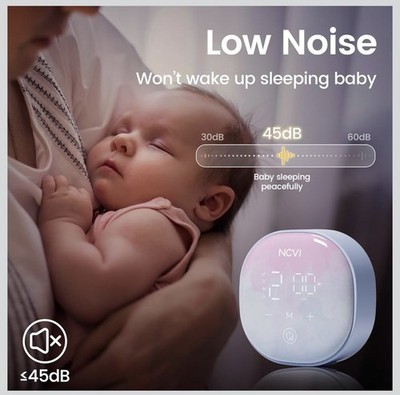 NCVI Double Electric Breast Pump AM8122-1 Portable Rechargeable 4 Modes 9 Levels