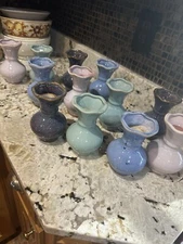 Art Pottery Vase Drip Glaze Ceramic3.5”By 5.3/4Hand Made Vintage. One Or Several