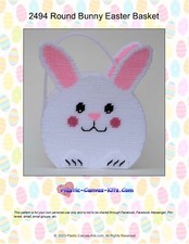 Round Easter Bunny Basket-Plastic Canvas Pattern or Kit