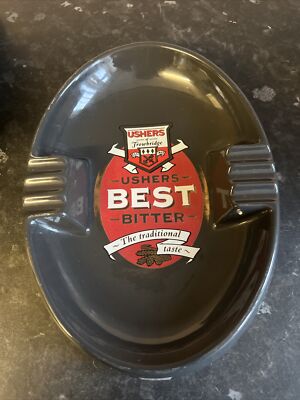 USHERS of Trowbridge Best Bitter Keramik Vintage Aschenbecher Breweriana - selten