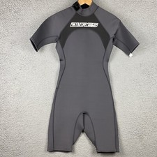 Dunes Mens S Shorty Wetsuit Surfing Bodyboarding 3/2mm Spring Suit S/S Gray BLK