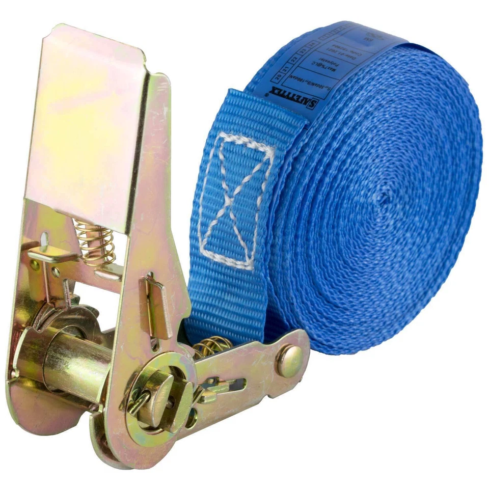 Spanngurt einteilig 4m - 6m lang 25mm breit 800 Kg daN Blau Zurrgurte Spanngurte - Bild 3 von 4