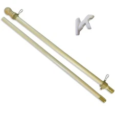 5ft Wooden Flag Pole Kit Light Wood Flag Pole & Bracket Kit PREMIUM QUALITY