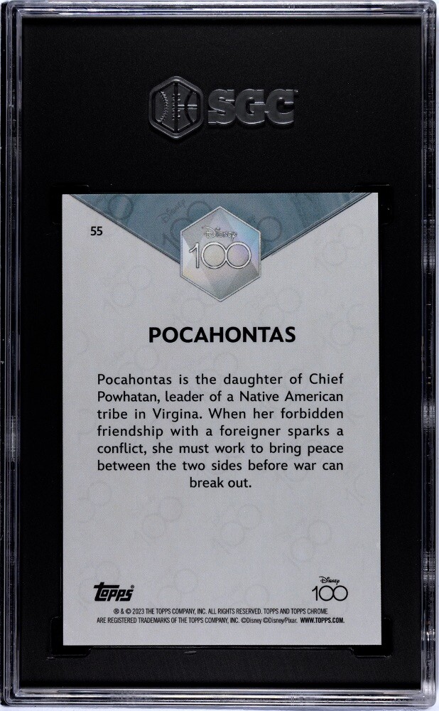 2023 Topps Chrome Disney 100 POCAHONTAS Green /99 *** SGC 9.5