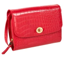 Samantha Brown To-Go Faux Croco Wallet Crossbody-Watermelon-NWT