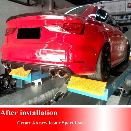 REAL CARBON Rear Bumper Diffuser Lip Spoiler For Audi S3 A3 Sline Sedan 2013-16 - Afbeelding 5 van 14