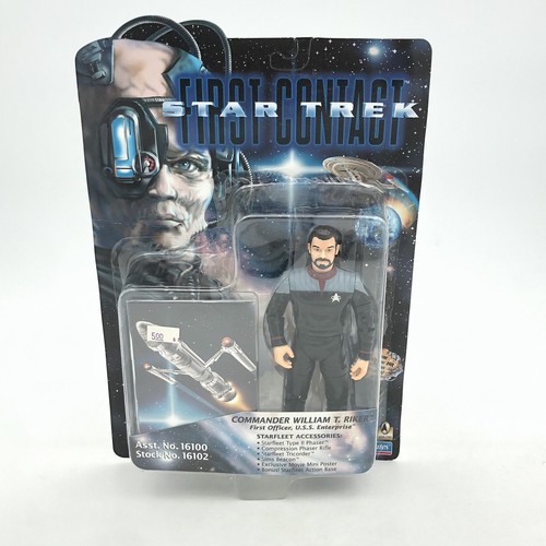 Star Trek First Contact Commander William T. Riker Blue Items Playmates Vintage - 第 1/8 張圖片