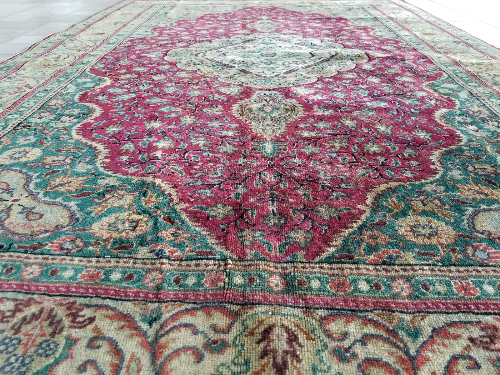 Breathtaking Antique 19301940s Wool Pile Vegy Dye Legendary Hereke Rug 5x7ft eBay
