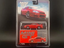 Mini GT Nissan GT-R (R34) V-Spec Active Red #796 1/64