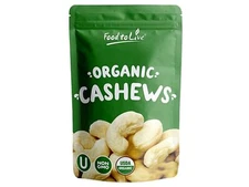 Organic Whole Cashews, W320 - Non-GMO, Kosher, Raw, Vegan - by Food to Live