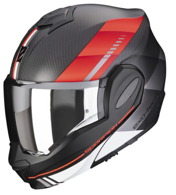 Modular Helmet Scorpion EXO TECH EVO Carbon GENUS Red XS Reversible