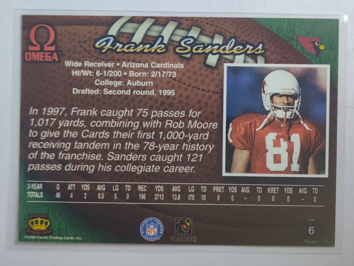 1998 Pacific Omega #6 Frank Sanders Arizona Cardinals | eBay