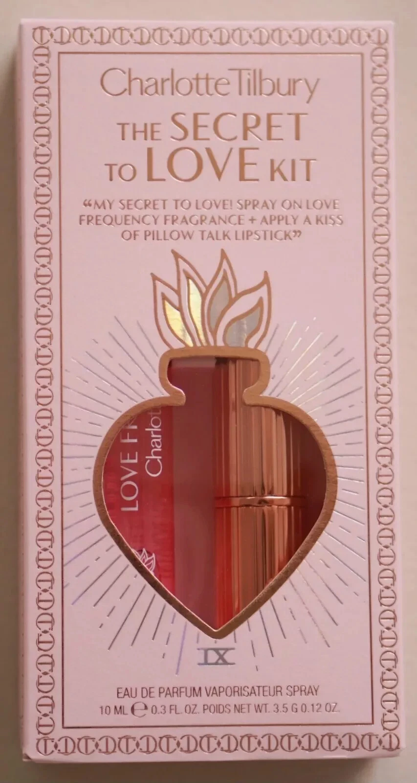 CHARLOTTE TILBURY THE SECRET TO LOVE KIT PILLOW TALK LIPSTICK FREQUENCY PERFUME