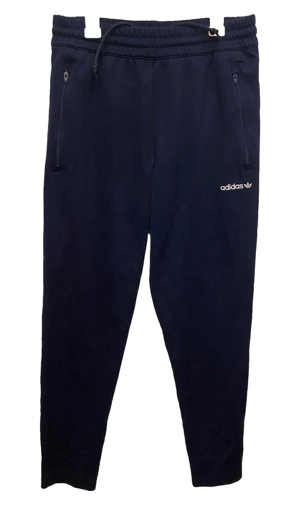 Adidas Mens Tapered Soccer Training Pants with Zip Pockets Blue Size S 28W Excellent Condition