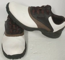 FootJoy GreenJoys Mens Golf Shoes Brown White 45402 Lace Up Cleats Low Top 9.5 M