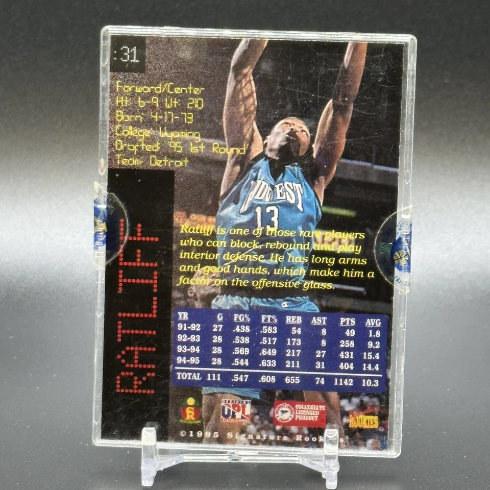 1995 Signature Rookies Prime Auto #'d /3000 Theo Ratliff #31 Rookie RC Sealed - Image 2 of 2