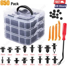 650 pcs/kit Car Retainer Auto Fasteners Push Trim Plastic Clips Pin Rivet Bumper