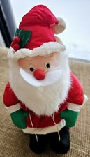 Vintage 1997 Nylon Santa Plush 10" Toy Figure International Silver