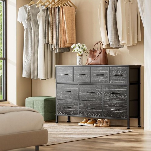 10 Drawer Dresser TV Stand W/ USB Ports & Power Outlet Living Room Bedroom New - Picture 8 of 9