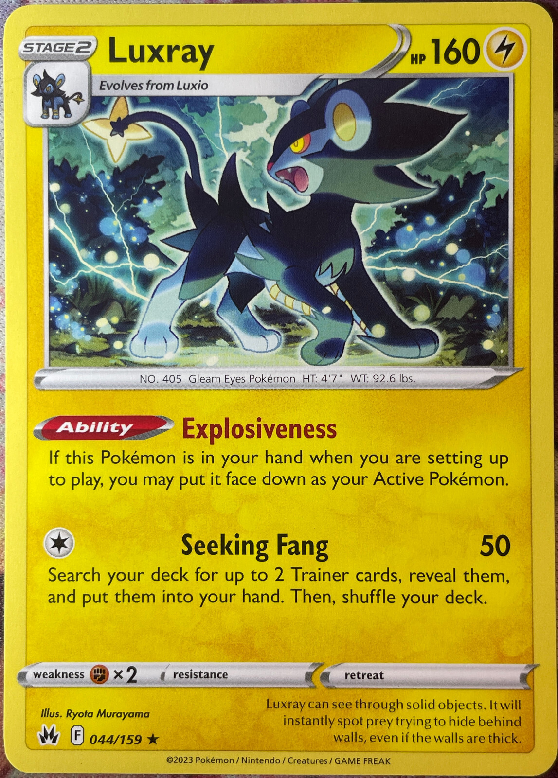 Luxray Rare - 044/159 - Crown Zenith Pokemon 2023