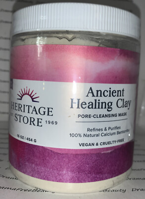 Heritage Ancient Healing Clay Pore-Cleansing Mask Natural Calcium Bentonite 16oz