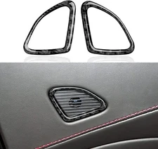 Gloss Real Carbon Fiber Door Speaker Tweeter Frame Trim Fits 14-19 Corvette C7