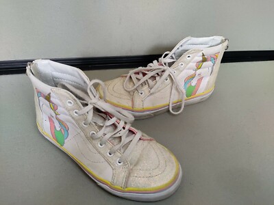 Vans Glitter Unicorn Sk8-Hi Zip High Top Skate Shoes Girls Size