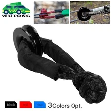 Heavy Duty Recovery Ring Snatch Block Pulley Soft Shackle Tow Winch Rope 66000lb