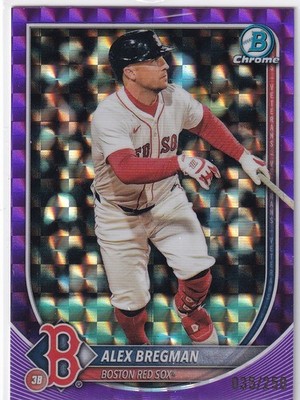 2025 BOWMAN CHROME #15 ALEX BREGMAN PURPLE 35/250- BOSTON RED SOX
