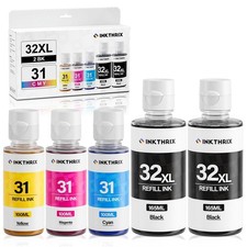 31 32xl Ink Refill Bottle Set For HP Smart Tank 7602 6001 5101 7600 651 CMY