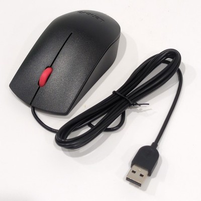 Lenovo Essential Wired Optical Mouse Black USB 1600 DPI 4Y50R20863 NEW